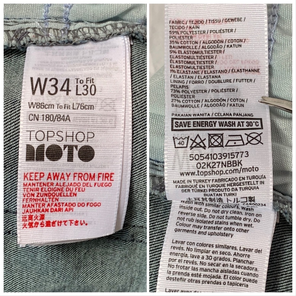 Topshop MOTO Jamie frayed hem skinny jeans stretch - Picture 4 of 8